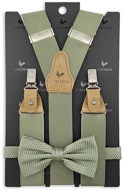 Sir Redman - Bretels met strik - bretels combi pack Majestic Mist Pistachio Green - pistachegroen