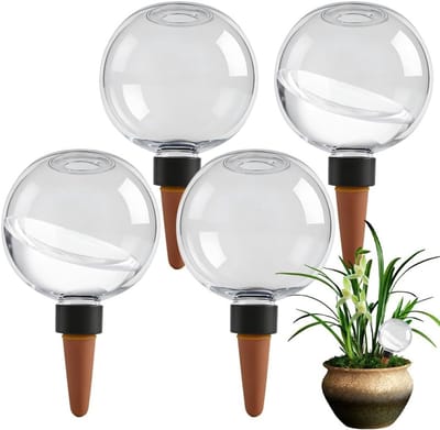 Irrigatieballen voor Planten, 500 ml, 4 Stuks Waterdispensers, Drip Irrigatie Set voor Binnen- en Buitenplanten, Potplanten en Tuinplanten