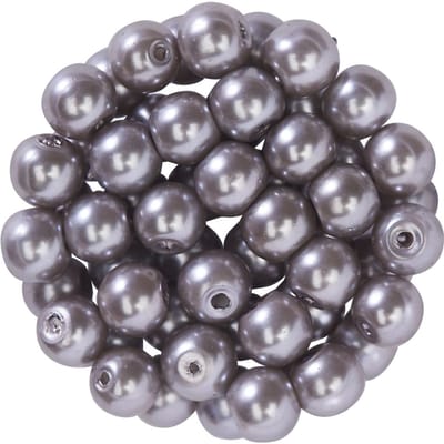 Glazen waskralen, Ø 6 mm, 55 stuks - Donkergrijs