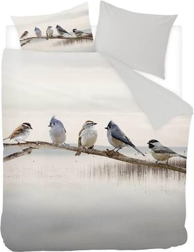 Snoozing Lake - Flanel - Dekbedovertrek - Lits-jumeaux - 240x200/220 cm + 2 kussenslopen 60x70 cm - Wit