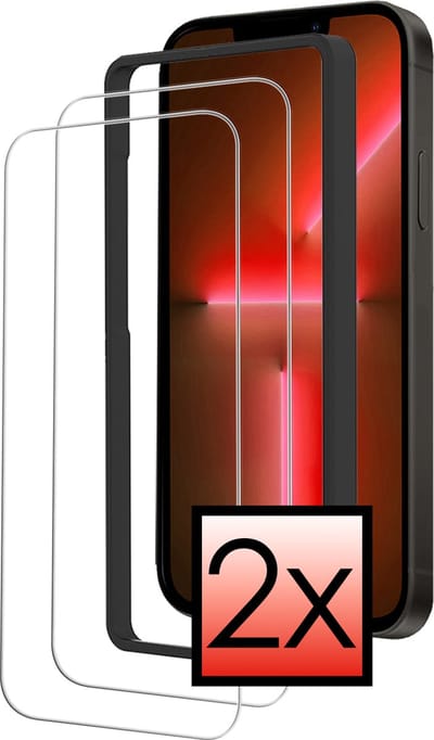 Screenprotector - 2 Stuks - Geschikt voor Apple iPhone 13 - Met Installatie Frame - Beschermglas - Gehard Glas - Tempered Glass - Screen Protector - Inclusief Montage Kit