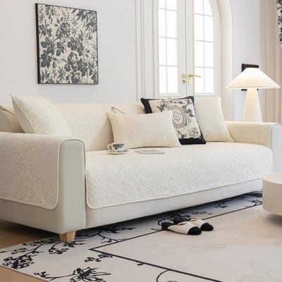 Minimalistische Stijl Bankkussen Geborduurd Gewatteerd Ademende Stof Puur Katoen Eenvoudig Vierseizoenen Rugleuning Handdoekhoes Antislip 70*70cm