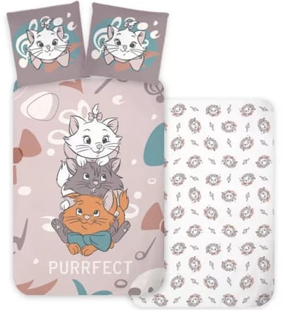 Marie Purrfect Dekbedovertrek 100 x 135 cm - Katoen - 40 x 60 cm