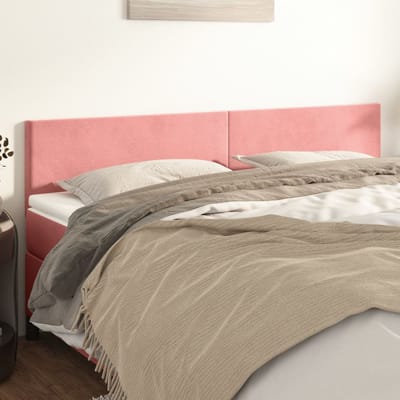 vidaXL - Hoofdborden - 160x5x78/88 - cm - fluweel - roze