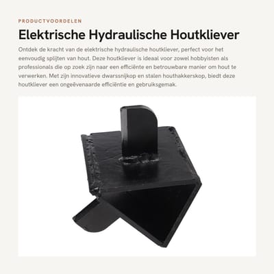 Dailygoods - Elektrische Hydraulische Houtkliever - Dwarssnijkop - Efficiënt en duurzaam - Compact formaat - Houthakkerskop - Eenvoudig hout splijten...