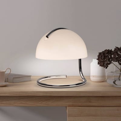 Näve Burano tafellamp, wit, hoogte 25 cm, glas/metaal, E27