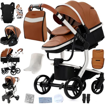 3-in-1 Combi Kinderwagen voor Pasgeborenen - Opvouwbare Reiswieg en Buggy
