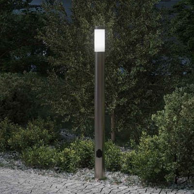 vidaXL Bolderarmatuur met stopcontact 110 cm RVS IP44