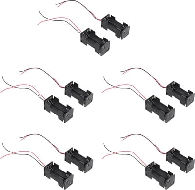 Batterijhouder Doos - AAA Batterij Behuizing - Energie Voor Apparaten - 4 Batterijen 1.5V - 2 Lagen - Zwart