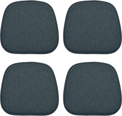 Set van 4 Antislip Stoelkussens - Wasbare Kussens voor Eetkamerstoelen - Comfortabel en Duurzaam - U-vormige Kussens voor Binnen en Buiten - 41 x 39 cm - Zwart