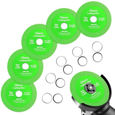 Glas Doorslijpschijven 125 mm -5 Stuks - Professionele Diamantschijf - Ultradun 1 mm - Voor Haakse Slijpers Ø 22.23 mm - Braamvrij Snijden van Glas, Keramiek en Porselein