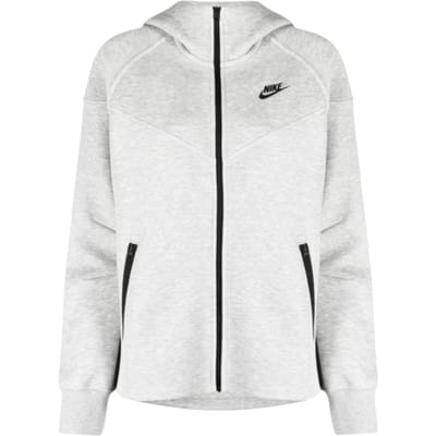 Lichtgewicht dameshoodie met rits W Sportswear Tech Fleece Windrunner hoodie met volledige ritssluiting Dk grijs gemeleerd/zwart