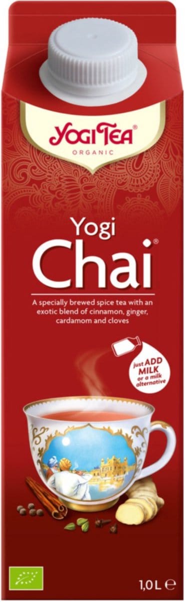 Yogi Tea Barista Chai Classic - 1 Liter Kant-en-klare Biologische Kruidenthee met Kaneel, Kardemom en Gember voor Een Traditionele Chai Latte-ervaring