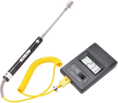 Dailygoody - LCD-thermometer - Digitale temperatuurmeter - Temperatuurbereik -50-500℃ - K-type sensor - Ideaal voor industriële toepassing - Compact m
