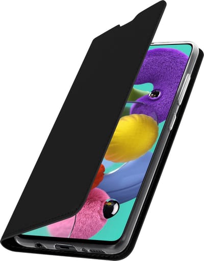Dux Ducis, Hoesje Geschikt voor Samsung Galaxy A51 Portemonnee met Pasjeshouder en Standfunctie, Zwart