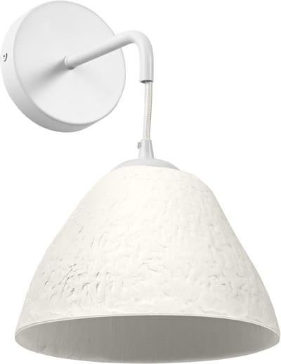 OSRAM wandlamp Decor Camel Bell wit van metaal en papier-maché, E14, 220 mm lengte, lampenkap van gerecycled materiaal, duurzaam dankzij vervangbare lichtbron, eenvoudig te installeren