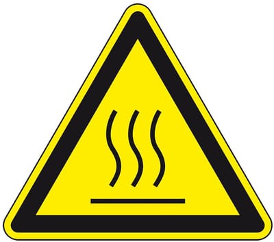 Waarschuwingsbord warm oppervlak, 200 mm - aluminium - W017