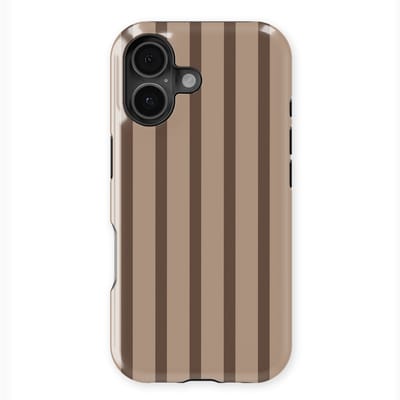 DripCase Gestreept Hoesje geschikt voor iPhone 16 | Backcover met Mag | Stripes Motief | Trendy Case geschikt voor iPhone 16 met Strepen Truffle Touch