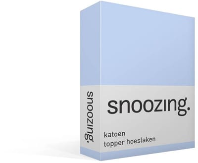 Snoozing - Katoen - Topper - Hoeslaken - Eenpersoons - 70x200 cm - Hemel