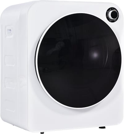 Mini Wasdroger - Compacte Afvoerdroger - RVS Trommel - Wandmontage - 3 kg Capaciteit - Voor Klein Appartement - 49x39x59 cm - Wit