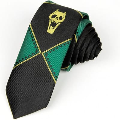 Anime JoJo's Bizarre Avontuur Kira Yoshikage Cosplay Tie KILLER KONINGIN Schedel Hals Heavens Deur Cosplay Kostuum Prop groen