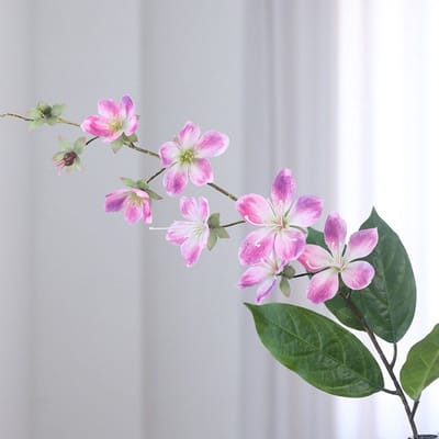 Jasmijn - 9 bloemen - roze - zijden bloemen - 3 stelen - onderhoudsvrij - 73 cm - kunstbloemen