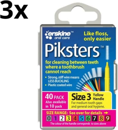 Piksters 3 Geel 0.60mm - 3 x 40 stuks - Voordeelverpakking