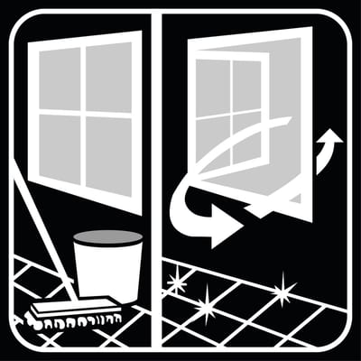 Na gebruik ruimte ventileren sticker 100 x 100 mm