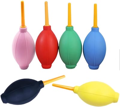 12 stuks raketblazer - rubberen blaasbalg - geschikt voor cameralensstofverwijderingsset - geschikt voor sensorreiniging, wimperverlenging, stofverwijdering, luchtpomp - plastic licht - bubbelluchtpomp - groen, blauw, roze, zwart, rood, geel