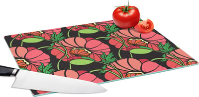Glazen Snijplank - 39x28 - Bloemen - Natuur - Roze - Patroon - Snijplanken Glas