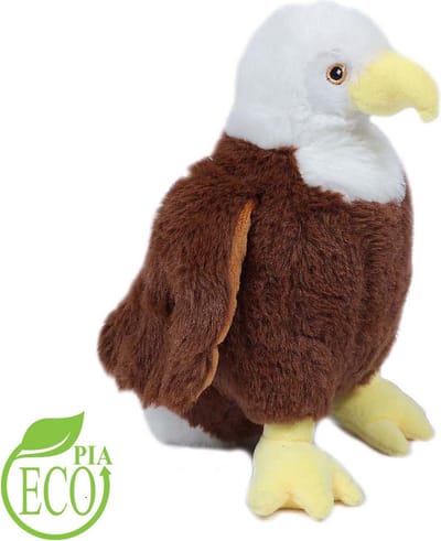 PIA Soft Toys Pluche Knuffeldier Adelaar ECO- 24 cm: 100% Ecologisch, 100% Lief