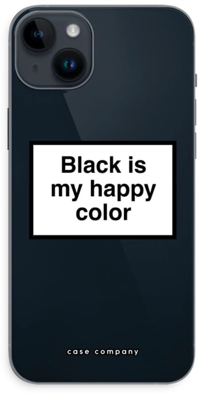 Case Company® - Hoesje geschikt voor iPhone 14 Plus hoesje - Black is my happy color - Soft Cover Telefoonhoesje - Bescherming aan alle Kanten en Schermrand