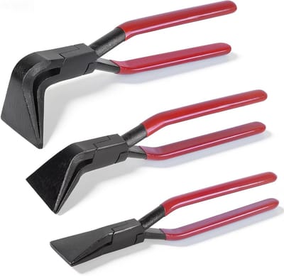 Handmatige blikken buigmachine - Buigtang set - Metaal buigen - Drie hoeken - 60 mm bekbreedte - Rood