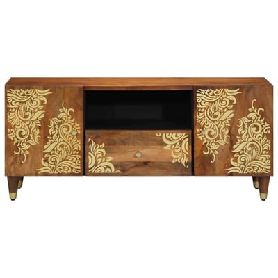 vidaXL - TV - Kast - Honing - bruin - 105 - x - 33 - x - 46 - cm - Massief - Mango - Hout
