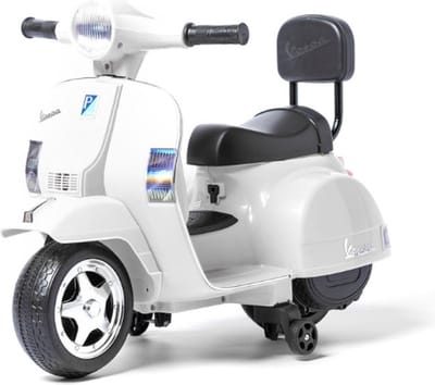 Mini scooter - Elektrische mini scooter - Vespa - Vespa kinderscooter - Scooter speelgoed - Vespa mini scooter - Scooter Met LED Verlichting - Met Gratis Nummerplaat - Wit