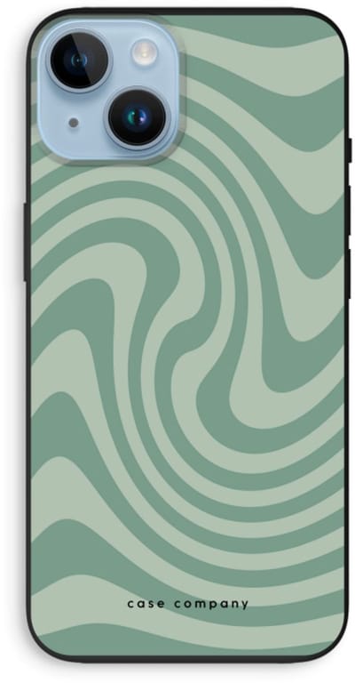 Case Company® - Hoesje geschikt voor iPhone 14 hoesje - Swirl Groen - Biologisch Afbreekbaar Telefoonhoesje - Bescherming alle Kanten en Schermrand