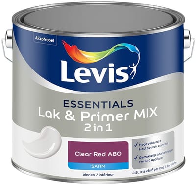 Levis - Essentials Lak & Primer Mix - Clear Red A80 - Mengverf - 2,5 L