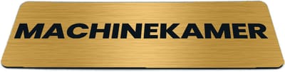 Deurbordje Goud-look met tekst machinekamer - Formaat 150 x 50 mm x 1,6 mm - Zelfklevend | Luxe uitstraling | Geborstelde Gouden toplaag | Gratis Verzending | Decoporta
