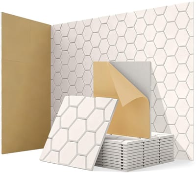 Dailygoods - Akoestische panelen set van 12 - Zelfklevend geluidsabsorberend voor muur en plafond