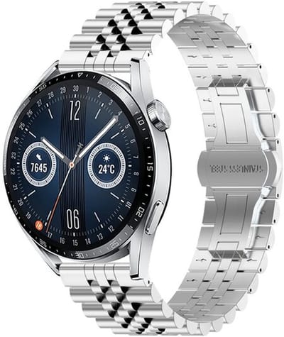 By Qubix - Stalen band - Zilver - geschikt voor Huawei Watch GT 6 / GT 7 / GT 6 pro / GT 7 pro - 46mm