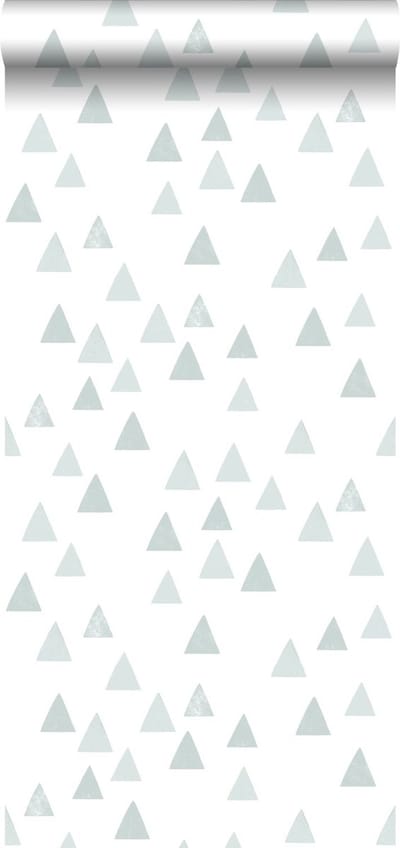 ESTAhome behang grafische driehoeken vergrijsd blauw - 53 cm x 10.05 m - 139056