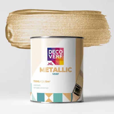 Decoverf metallic verf licht goud, 750ml