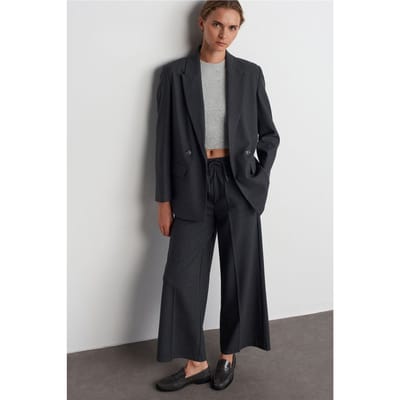 Wijduitlopende Crêpe Broek met Touwtje Taille
