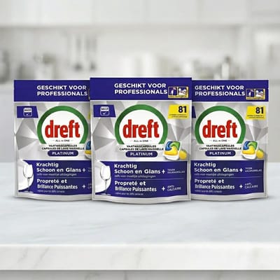 Dreft Platinum Lemon All-in One Vaatwastabletten – 243 Tabs (3x81) - Voordeelverpakking