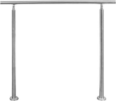 Roestvrijstalen Trapleuning 160cm Inox Leuning Set met 2 Palen voor Binnen en Buiten