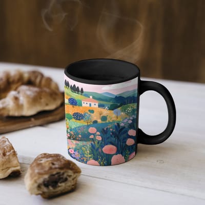 Magische Mok - Foto op Warmte Mokken - Koffiemok - Heuvellandschap - Fantasierijk - Kleurcontrasten - Magic Mok - Beker - 350 ML - Theemok