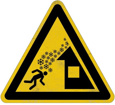 Daklawine waarschuwingsbord - W040 | Sign Again materiaal | 15 cm