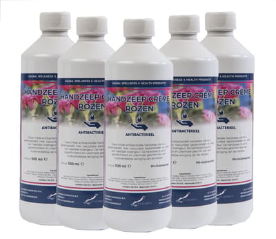 Handzeep Crème Rozen 500 ml - set van 5 stuks - Voordeelverpakking