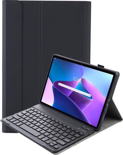 Hoes - Geschikt voor Lenovo Tab M10 Plus (3e / 3rd Generatie) - Toetsenbord Case - Keyboard Book Cover - Hoesje - Zwart