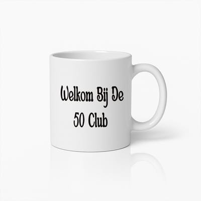 Welkom Bij De 50 Club Mok – Grappig Verjaardagscadeau voor 50-Jarigen, Perfect voor Koffieliefhebbers